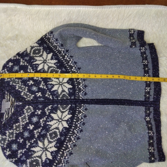 Eddie Bauer Fair Isle Wool Blend Cardigan Sweater Button Down Size M - Picture 14 of 14